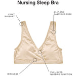 Motherhood Maternity Nursing Bras, Women’s Cotton Spandex Wrap Front Sleep Bra, Bralette for Breastfeeding & Pumping, Nude, 1-Pack, Medium