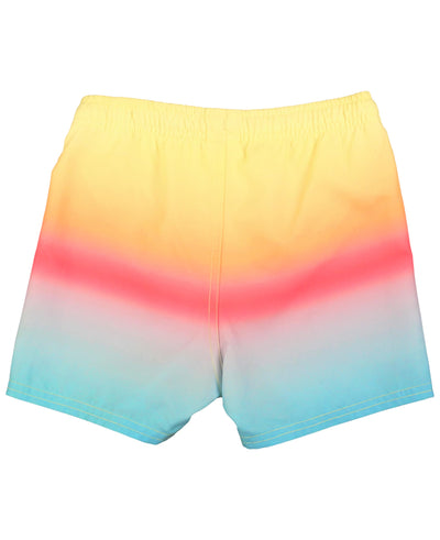 RUGGEDBUTTS Boys UPF50+ Sun Protection Striped Color Block Swim Trunks - Beach Paradise, 2T