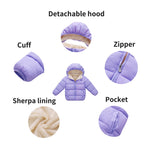 Baby Girls' Boys' Winter Coat Warm Hooded Puffer Jacket Toddler Kid Fleece Lining Outerwear purple 90