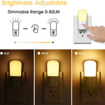 L LOHAS LED Dimmable Night Light[2 Pack], LED Night Lights Plug into Wall with Dusk to Dawn Sensor, Soft White 3000k Brightness Adjustable, Kids Nightlight for Bedroom,Baby Nursery,Hallway