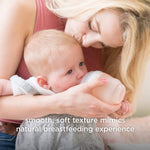 Olababy Gentle Silicone Baby Bottle, Anti-Colic, BPA free, Easy to Clean and Wide Neck Baby Bottles Best for Breast Feeding Babies (8 Ounce, Sky)