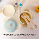 WoodenEdu Premium Toddler Play Kitchen Toys, Wooden Kitchen Utensils, Accessories for Pretend Play Kitchen Set, Montessori Learning Toy, Pretend Cooking Playset, Gift for 3+