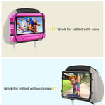 WONNIE Tablet Holder for Car, Upgraded iPad Holder for Car Mount Headrest, iPad Mount Back Seat for Kids with Anti-Slip Strap, Silicone Holding Net/Fits All 7-12.9'' Tablets