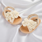 Infant Baby Girl Sandals Summer Floral Princess Mary Jane Wedding Dress Shoes with Floral Headband for Infant, Newborn, Toddlers