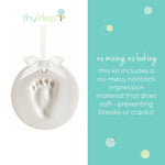 Tiny Ideas DIY No Mess Hanging Ornament Kit, Baby Hand and Footprint Keepsake, Classic Nursery Decor, Ideal Gender Neutral Gift, Baby's First Christmas, White
