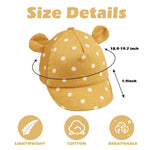 JANGANNSA Polka Baby Baseball Caps Infant Toddler Sun Cap Boys Girls Summer Hat with Bear Ears 6-24Months (6-24Months,Yellow Mesh Polka Bear)