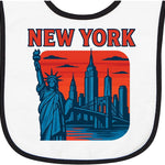 inktastic New York City Skyline with Statue Of Liberty and Baby Terry Cloth Bib