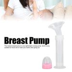AYQEBNC Syringe Breast Pump, Manual Breast Pump Soft Comfortable Lightweight Portable Pink Cover for Travel