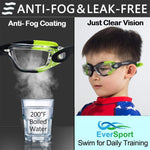 EverSport Kids Swim Goggles, Pack of 2 Swimming Goggles for Children Teens, Anti-Fog Anti-UV Youth Swim Glasses for Age4-16