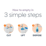 Diaper Genie Compact Pail Includes 1 Starter Square Refill That can Hold up to 165 Newborn-Sized Diapers.