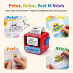 NeuroBuddie AI Sticker Box Printer for Kids, Voice-to-Sticker, Magic Thermal Sticker Maker with Display, Inkless Portable Mini Printer for Coloring Creative DIY Fun, 6 Rolls Paper Included