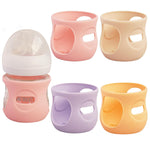 4 Pack Silicone Sleeves for Avent Natural Glass Baby Bottles, Anti Breakage Bottle Holder, Compatible with Philips Avent Glass Natural Baby Bottles (Blue+Gray+Green+White, 8 OZ)