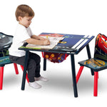Delta Children Kids Table and Chair Set With Storage (2 Chairs Included) - Ideal for Arts & Crafts, Snack Time, Homework & More, Disney/Pixar Cars, 3 Piece Set