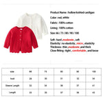 Knitted Baby Girls Cardigan Sweater Toddler Knit Crochet Button Closure Cardigan Top Outwear Red
