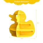 Duck Kids Bookshelf Toddler Bookcase 4-Tier Baby Book Rack Children Toy Storage Organizer Wood Display Shelf for Nursery Playroom Bedroom Classroom School Homeschooling Boy Girl’s Gift (Yellow Duck)