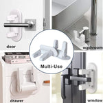 Matenf Childproof Door Lever Lock (2 Pack) Prevents Toddlers Pets From Opening Doors, Door Handle Lock for Babyproofing, Durable Safe ABS Material Strong Adhesive, No Drill Tool Needed Easy to Install