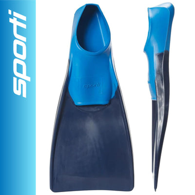 Sporti Adult-Kids Short Swim Fins, Floating Fin for Swimming & Snorkeling, Swim Flippers for Training - NavyBlue - Little Kid 1-2