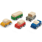 PlanToys® Car Set Wooden Montessori Vehicle Set | Early Movement, Imagination and Practical Life Exploration | Eco Friendly Car Set for Indoor and Outdoor Play