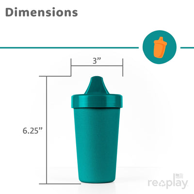 Re-Play Spill-Proof Sippy Cups for Toddlers - Kids Reusable 10 Oz Set of 4, Dishwasher & Microwave Safe, Made in USA, True Blue
