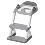 Potty Training Toilet Seat with Step Stool Ladder for Boys and Girls, 2 in 1 Potty Training Toilet, Splash Guard Anti-Slip Pad Step Stool（Gray-White) Pedal Upgrade