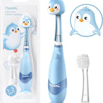 Papablic Toddler Sonic Electric Kids Toothbrush for Ages 1-3 Years, Baby Electric Toothbrush with Cute Penguin Cover and Smart LED Timer, 2 Brush Heads (Pippin)