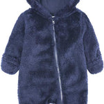 Newborn Baby Snowsuit Fleece Lined Onesie Outfits Warm Hooded Romper for Infant