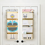3 Sprouts Over The Door Baby Organizer - Essential Newborn Nursery Storage, Toy Organizer for Room and Closet - Bedroom Storage - Hooks Included, Ostrich