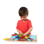 Melissa & Doug Basic Skills Puzzle Board - Wooden Educational Toy Learn to Button Busy Board, Activity for Fine Motor Skills, Developmental Toy for Toddlers Ages 3+