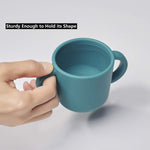 Silicone Training Cup for Infants, Toddler Learning Cup with Two Handles, Baby Open Cup 5oz, 6months+ (Gray)