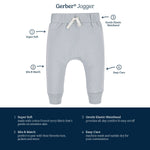 Gerber Baby Boys Toddler 3-Pack Jogger Sweatpants, Navy/Gray, 3T US