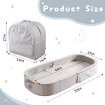 BYBYME Portable Toddler Floor Bed - Waterproof Folding Travel Crib with Washable Fitted Sheet, Ideal Toddler Cots for Sleeping and Sleepovers, Grey