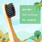 NUDUKO Kids Toothbrush Bamboo Toothbrushes 6 Pack - Organic Compostable Tooth Brush Wooden Baby Toddler Toothbrush, Eco-Friendly Natural Biodegradable Soft Bristle Toothbrush for Children