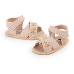 Infant Baby Girls Boys Flower Sandals PU Leather Summer Casual Beach Sandal Toddler First Walking Shoes Soft Sole Non-Slip Shoes