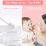 EASICUTI Baby Tongue Cleaner, Baby Toothbrush, 42Pcs Disposable Infant Toothbrush Clean Baby Mouth,Gauze Gum Cleaner Baby Oral Cleaning Stick Dental Care for 0-36 Month Baby+Free 1 Finger Toothbrush