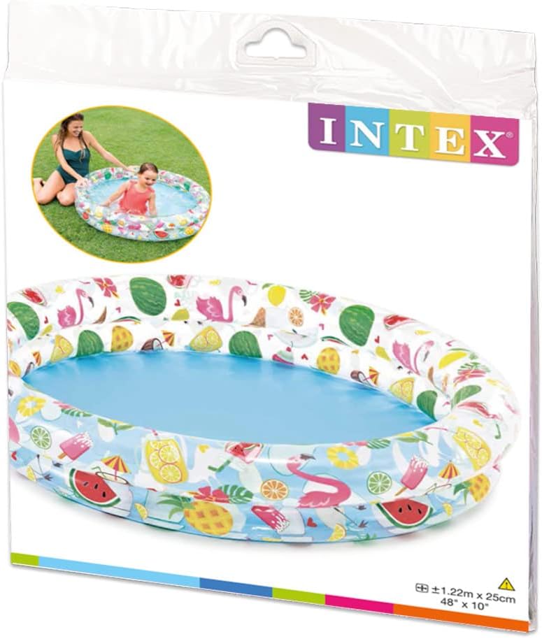Intex Inflatable Stars Kiddie 2 Ring Circles Swimming Pool (48" X 10") [Assorted Styles]