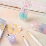 3 Pcs Cute Pencil Sharpener Cartoon Cat Paw Pencil Sharpener Small Manual Pencil Sharpeners Kawaii Plastic Sharpeners School Office Supplies Sharpener for Girls Women (3Pcs Cat Paw)