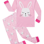 Little bety Girls Rabbit Long Sleeve Pajamas Toddler Girls Cotton Pjs Long Shirts Clothes 18Months Pink