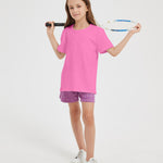 Shouldin 2-Pack Kids Cotton T-Shirts Short Sleeve Basic Tops for Toddlers Boys and Girls