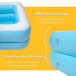 CHICLIST Inflatable Kiddie Pool, 50x33x17 Inch Rectangular Family Swimming Pool for Kids & Adults, Easy Set for Backyard Summer Fun