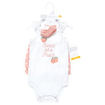 Hudson Baby Unisex Baby Bodysuit, Short and Sock, Sweet Peach, 3-6 Months