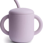 mushie 100% Silicone Training Cup & Straw for Toddlers | 6 Months+ (Whales)