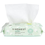 The Honest Company 100% Organic Cotton Dry Wipes | Hypoallergenic for Sensitive Skin, Dermatologist Tested, Safe for Newborns | 48 Count