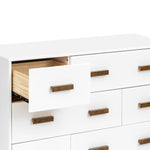 Babyletto Scoot 6-Drawer Dresser in White and Natural Walnut, Greenguard Gold Certified