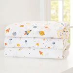 Delta Children Fitted Crib Sheets for Girls and Boys - Crib Sheet for Standard Crib and Toddler Mattresses - 28x52 Inch (Pack of 3), Space Exploration