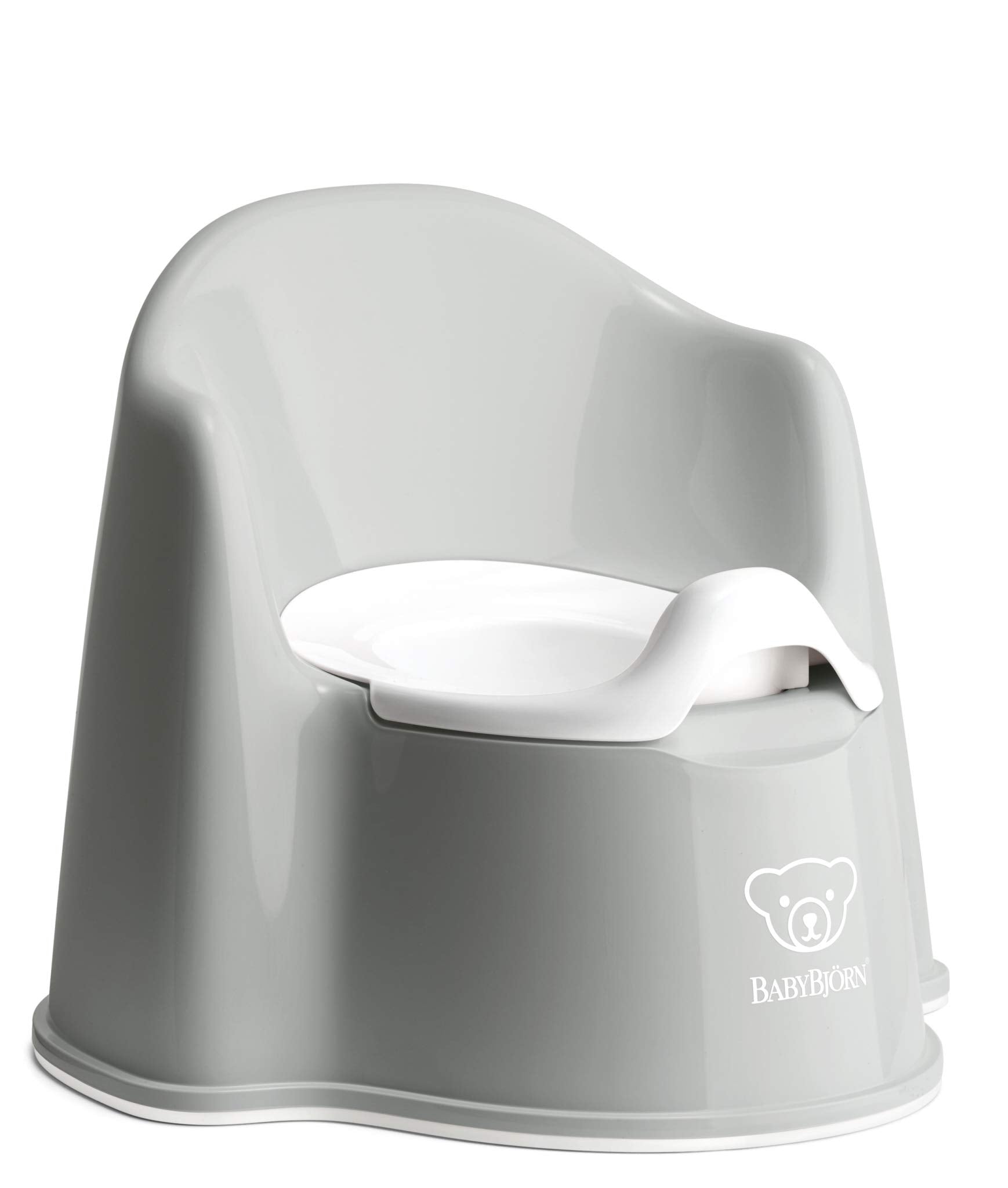 BabyBjörn Potty Chair, Gray/White Potty Training Toilet, Easy-to-Clean, Removable Inner Potty, Non-Slip
