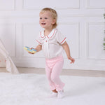 DREAM BUS 5 Pack Baby Pants Toddler Girl Ribbed Ruffle Bell Bottoms Toddler Leggings Baby Boy Pants Newborn Girl Flare Pants