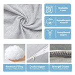 Chilling Home Pregnancy Pillow, 55in Pregnancy Pillows for Sleeping, U Shape Body Pillows for Adults, Maternity Pillow for Pregnant Women, with Grey Jersey Cotton Removable Cover