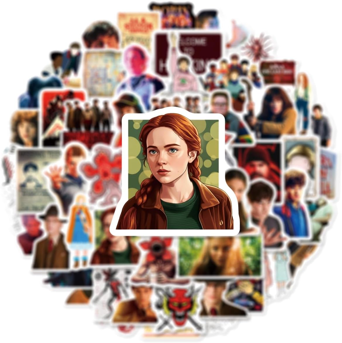 54pcs Cartoon Stranger Things 5 Stickers Pack,Waterproof Vinyl Stickers for Adult Teen Girl Laptop Skateboard Bike Guitar Water Bottle Travel Case Helmet Notebook Scrapbook