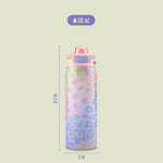 Ello Pop & Fill 18oz Stainless Steel Kids Water Bottle with Quick Fill Lid | Vacuum Insulated BPA Free Bottle with Leak Proof Straw and Chug Lid, Dishwasher Safe, Gift For Kids Teens, Cheetah