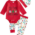 My First Valentines Baby Boy Outfit Lover Boy Long Sleeve Romper Pants Hat Newborn Infant Onesie Clothes Outfits